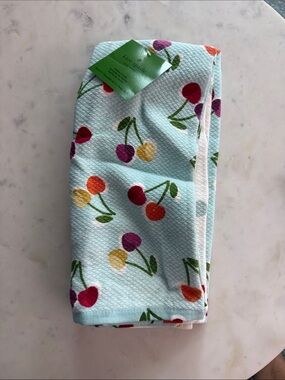 kate spade Kids Mint Burp Cloth with Multicolor Cherry Print